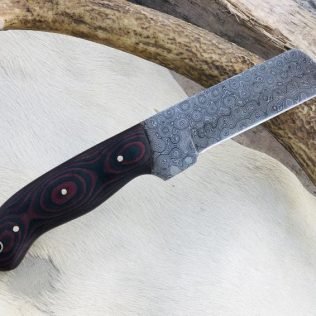 Custom handmade Damascus steel bull cutter knife