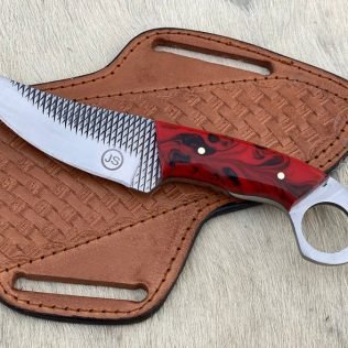 Custom handmade rasp steel cowboy skinner knife