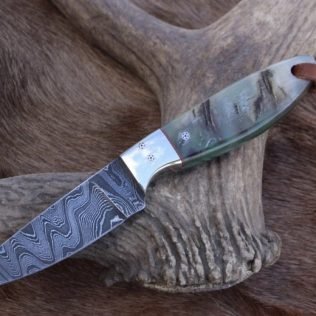 Custom Handmade Damascus Steel Cowboy Knife Comes With Leather Sheath