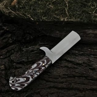 Custom Handmade Cowboy Bull Cutter Knife with Leather Sheath