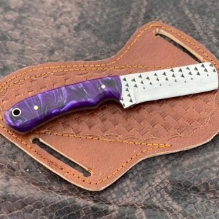 Custom handmade rasp steel bull cutter knife