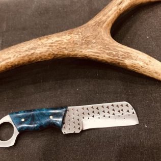 Custom handmade rasp steel cowboy bull cutter knife