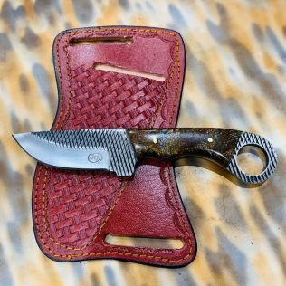 Handmade rasp steel skinner knife