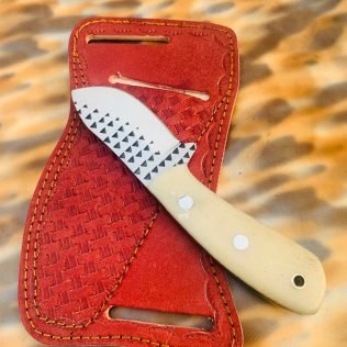 Custom handmade rasp steel cowboy skinner knife