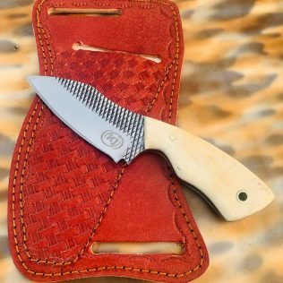 Custom handmade rasp steel cowboy skinner knife