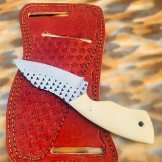 Custom handmade rasp steel cowboy skinner knife