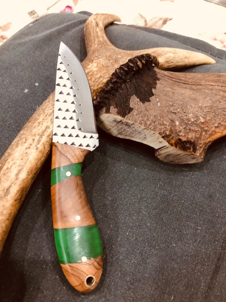 Custom handmade horse file steel cowboy skinner knife