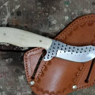 Custom Handmade hunting skinning bush craft hoof rasp steel cowboy knife