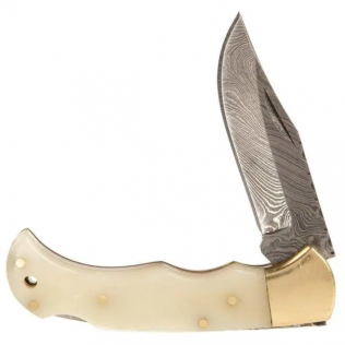 Damascus Camel Bone Lock back