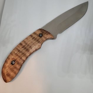 Curly Maple Knife Handle with 4 inch Camillus Titanium Blade w/ Sheath