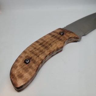 Curly Maple Knife Handle with 4 inch Camillus Titanium Blade w/ Sheath