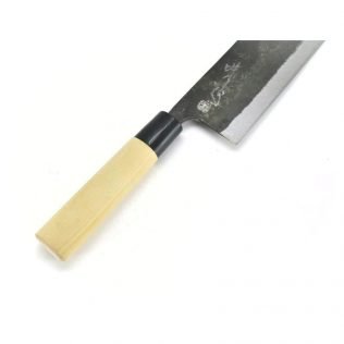 Sakai Ajimasa Yasuki Blue Steel #2 Warikomi/Awase method, Kitchen Nakiri Knife Black 165 mm/6.5″