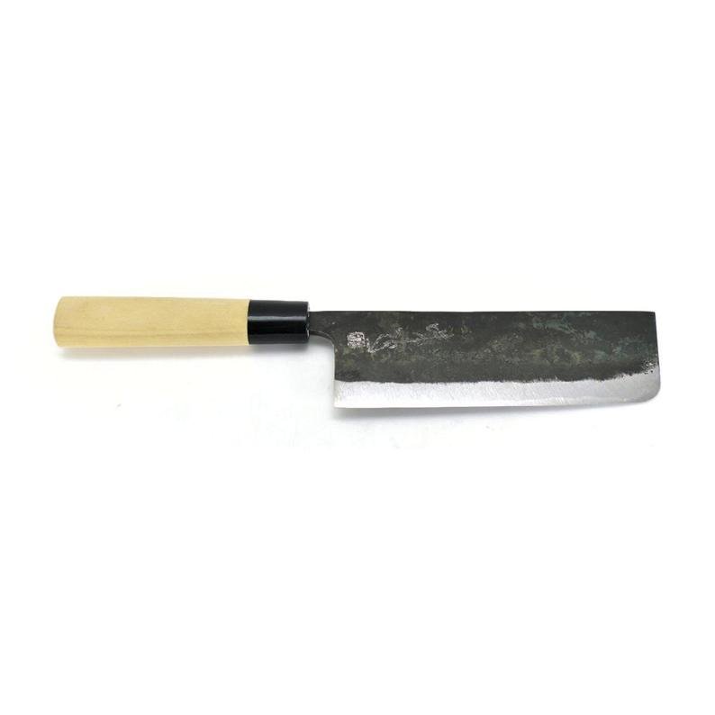Sakai Ajimasa Yasuki Blue Steel #2 Warikomi/Awase method, Kitchen Nakiri Knife Black 165 mm/6.5" - Image 3