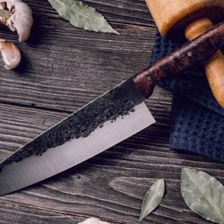 handmade chef knife hand forged knife kitchen knife gyuto cooking knife custom knife D2 carbon steel fixed blade knife personalized knife