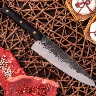 handmade chef knife hand forged knife kitchen knife gyuto cooking knife custom knife D2 carbon steel fixed blade knife personalized knife