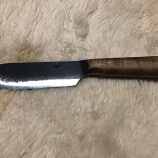 Jeff White Comanche Kephart knife with curly maple handle