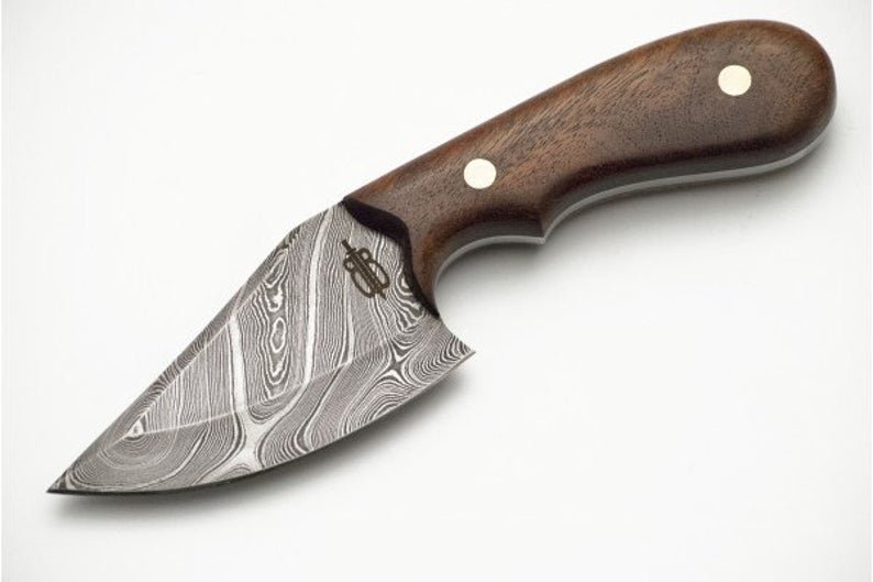 Custom Handmade 1095 Damascus Steel Fixed Blade Skinner Hunting Knife With Leather sheath (Walnut Wood handle) - Image 2