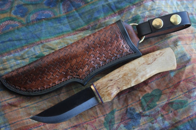 Custom puukko , hunting skinning knife , bushcraft knife , survival , camping , handmade , hf survival school - Image 2