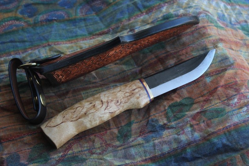 Custom puukko , hunting skinning knife , bushcraft knife , survival , camping , handmade , hf survival school - Image 5