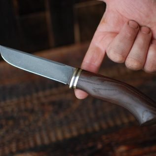 Handmade Hunting Knife with Stonewash Protective Cover, Tourist’s Knife, Camping Knife, Knives With Bolster