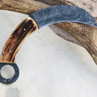 Custom handmade Damascus steel karambit knife
