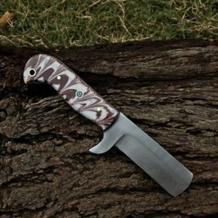 Custom Handmade Cowboy Bull Cutter Knife with Leather Sheath