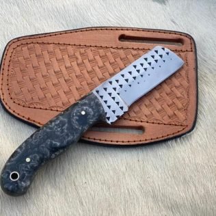 Custom handmade rasp steel cowboy bull cutter knife