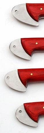 Set of 4 Custom Hand Made Damascus Steel Chef Knife with Red Colored Wood Handle - Image 3
