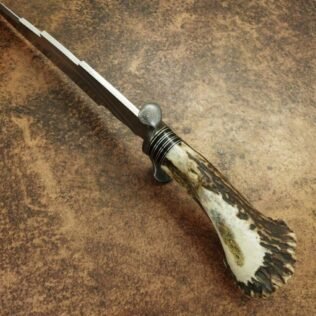 Custom Handmade Handle Made of Stag horn with Steel Guard & Pommel