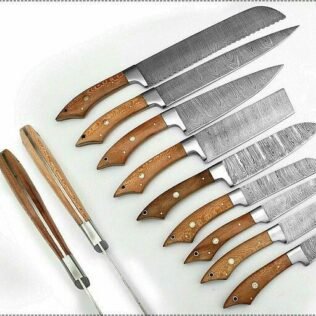 Chef Handmade Damascus Knife Set 9Pcs