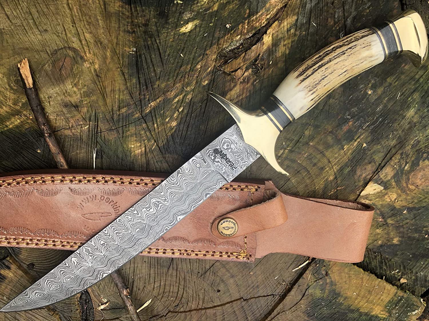Handmade Damascus Steel Hunting Knife - Beautiful Bowie Knife - Amazing Value - Image 2