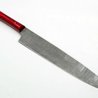 Handmade Damascus Steel Kitchen Chef Knife 13 inches With Unique Leather Cover