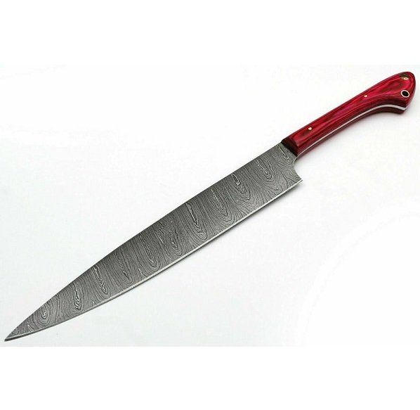 Handmade Damascus Steel Kitchen Chef Knife 13 inches With Unique Leather Cover - Image 3