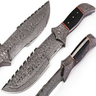 Custom Handmade HAND FORGED DAMASCUS STEEL Hunting TRACKER KNIFE Fixed Blade Knife