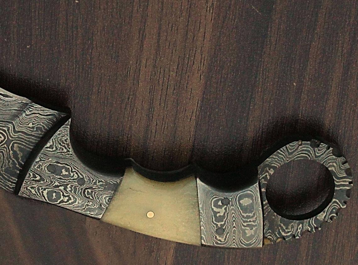 handmade Damascus karambit camel handle - Image 2