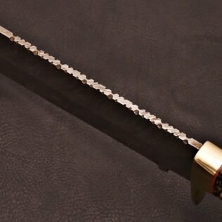 Handmade Damascus Bowie Knife With Leather Sheath