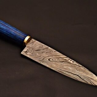 Handmade Damascus Chief Knife with Leather Sheath