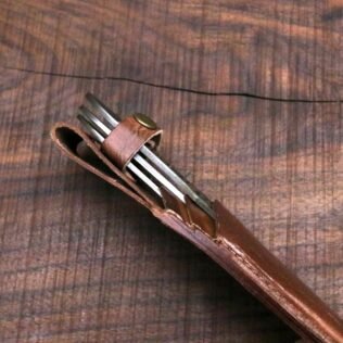 Damascus Throwing Knives Set of 3 Medium 8.5″ – Balanced and with Leather Case. Hunting, Camping, Hiking, Gift for Him, Unique Gift for Men