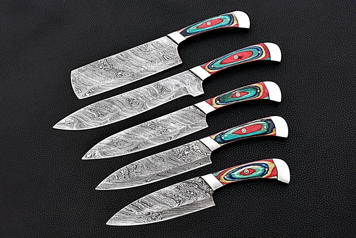 Handmade high quality chef knives, Damascus steel chef knives, Stunning gift, Groomsmen gift, Christmas gift, New year gift, Birthday gift - Image 2