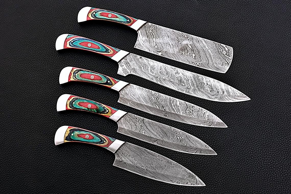 Handmade high quality chef knives, Damascus steel chef knives, Stunning gift, Groomsmen gift, Christmas gift, New year gift, Birthday gift - Image 3
