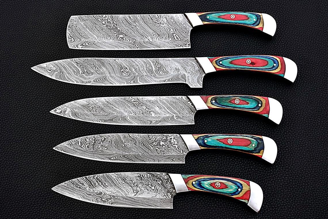 Handmade high quality chef knives, Damascus steel chef knives, Stunning gift, Groomsmen gift, Christmas gift, New year gift, Birthday gift - Image 5