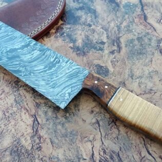 Custom Handmade Damascus Knife 13″Damascus Steel Chef Knife