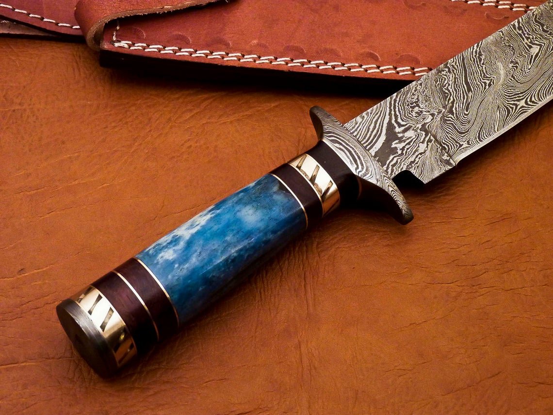 custom handmade knife damascus knife steel chef knife hunting knife bowie knife happy anniversary - Image 3