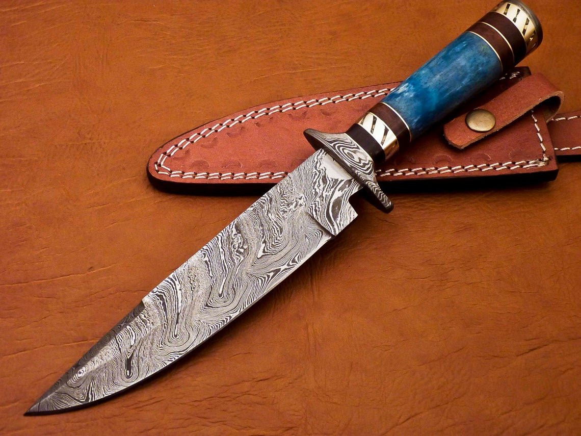 custom handmade knife damascus knife steel chef knife hunting knife bowie knife happy anniversary - Image 6