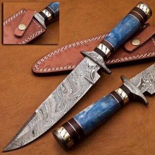 custom handmade knife damascus knife steel chef knife hunting knife bowie knife happy anniversary