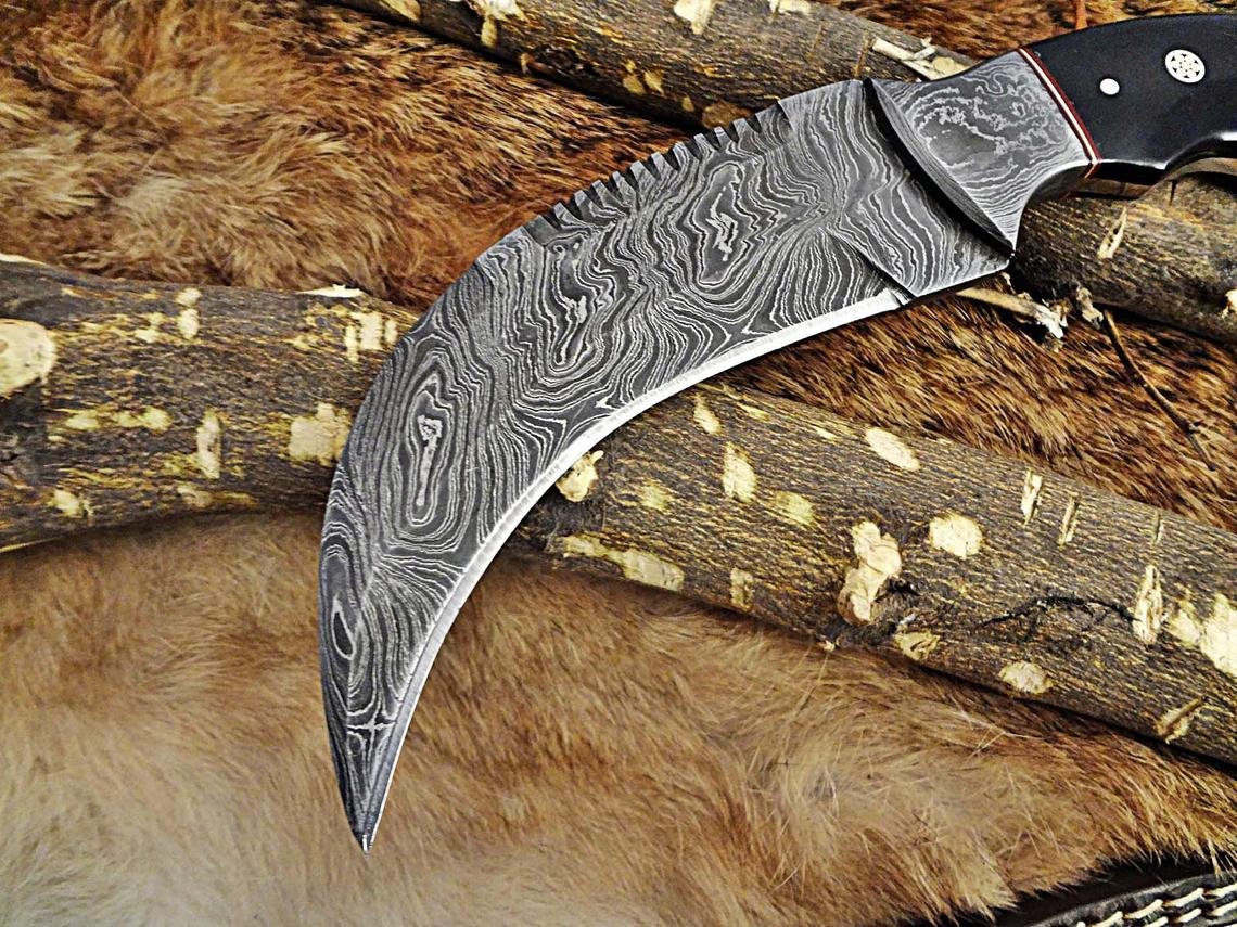 Handmade damascus steel hunting knife, Fixed blade knife, Anniversary gift, Christmas gift, Gift for him, Christmas gift, New year gift - Image 4