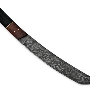 Custom Made Damascus steel-Survival tactical combat serrated 15′ Long tanto Knife