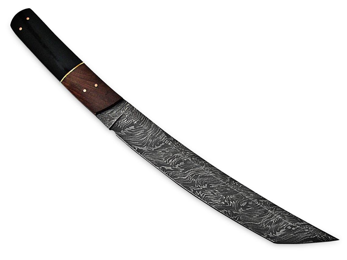 Custom Made Damascus steel-Survival tactical combat serrated 15' Long tanto Knife - Image 2
