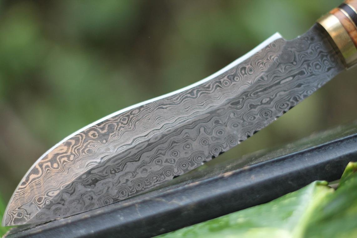 Handmade Damascus Steel Kukri Knife. Kukri Knife with Stag Horn Handle, Custom made kukri knife,Best for Gift on any occasion, Quality Steel - Image 3