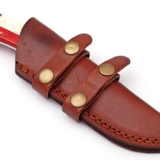 Custom Hand Made Forged Damascus Steel TEXAS Flag Hunting Knife Wood/Bone